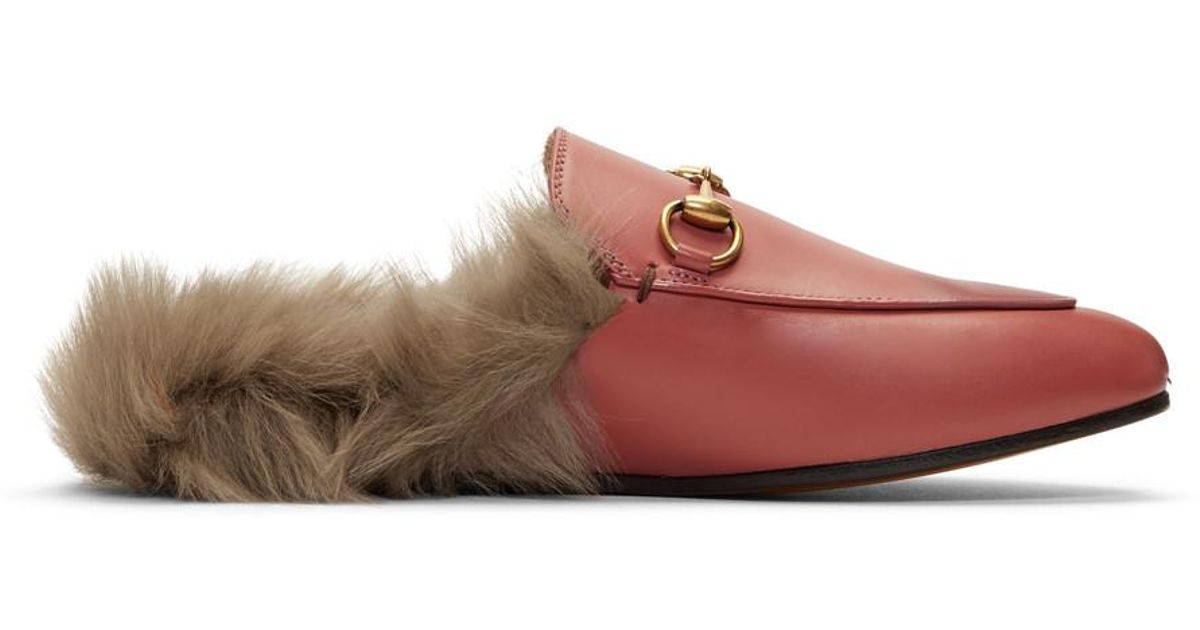 Gucci Fur-lined Slippers | Lyst