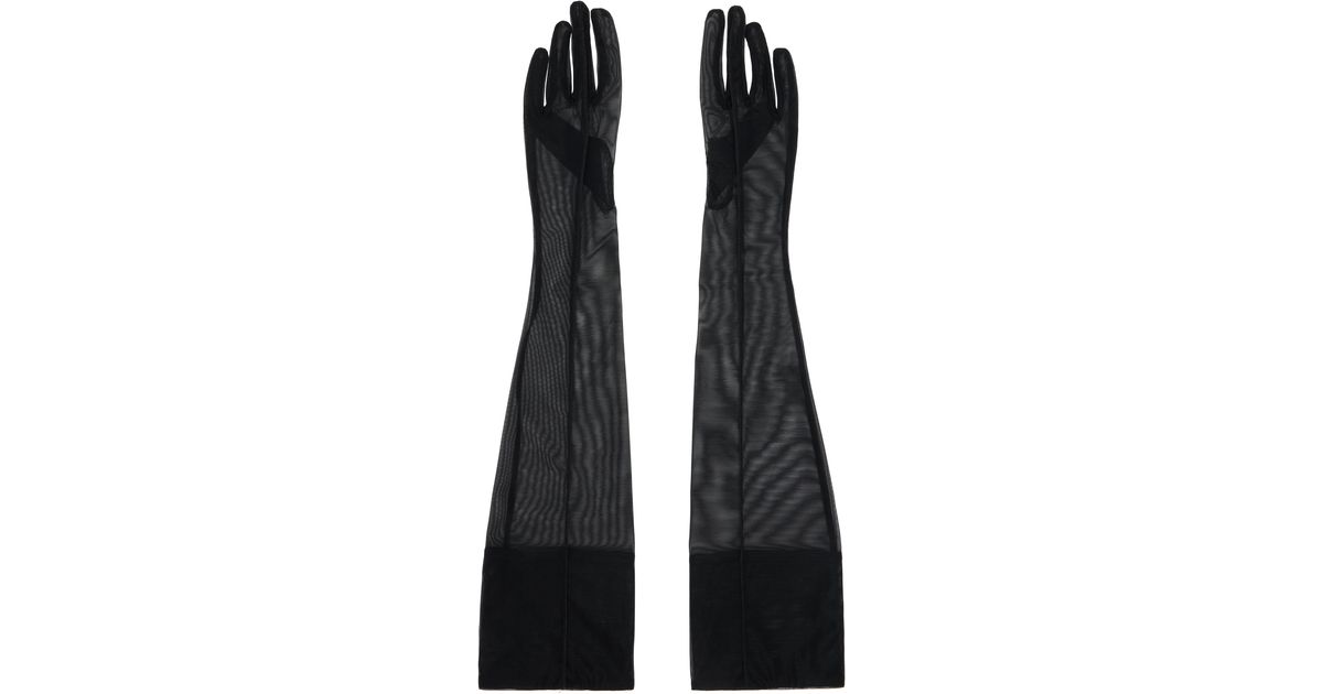 Mugler ブラック シアー グローブ ブラック | Lyst
