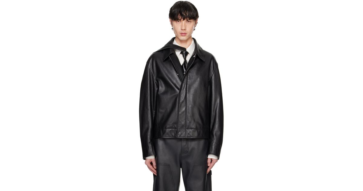 メンズ Bottega Veneta ブラック ナチュラル カーフレザー