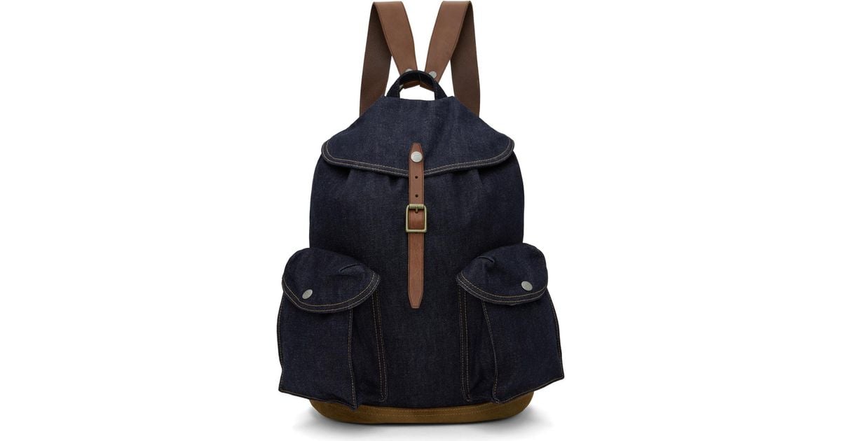 RRL Indigo Denim Rucksack Backpack in Blue for Men Lyst UK
