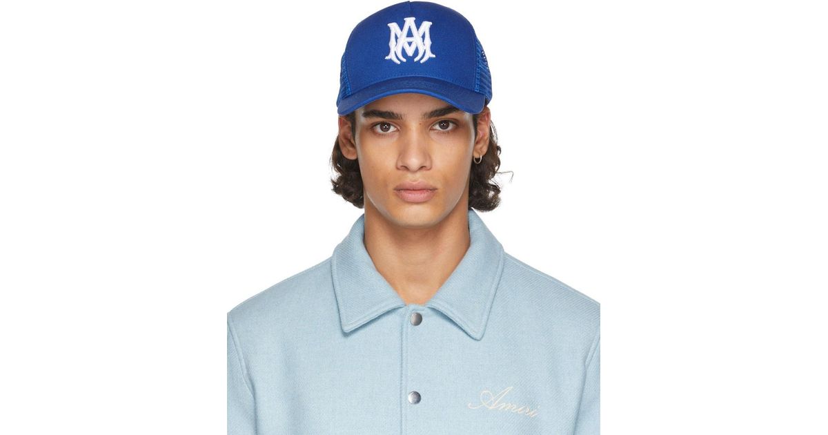 Amiri M.a. Logo Trucker Cap in Blue for Men | Lyst