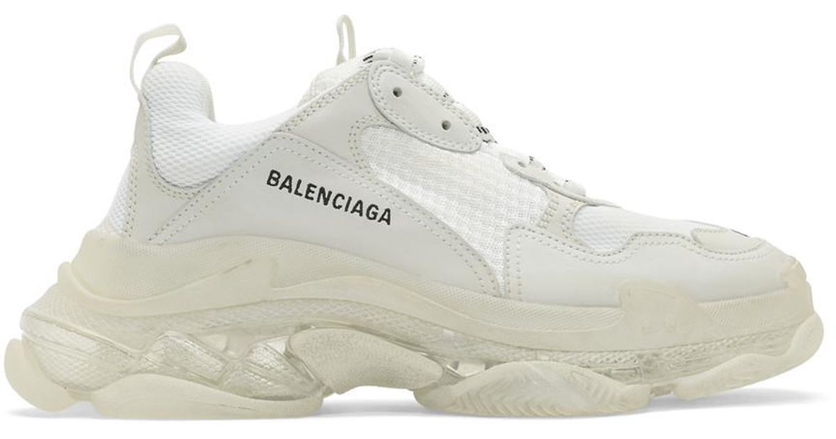 Baskets a semelles transparentes blanc casse Triple S Cuir Balenciaga pour  homme en coloris Blanc - Lyst