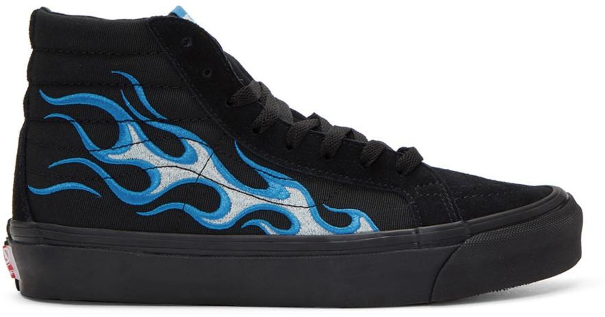 Vans Suede Black And Blue Wtaps Editions Flame Og Sk8-hi Lx Sneakers