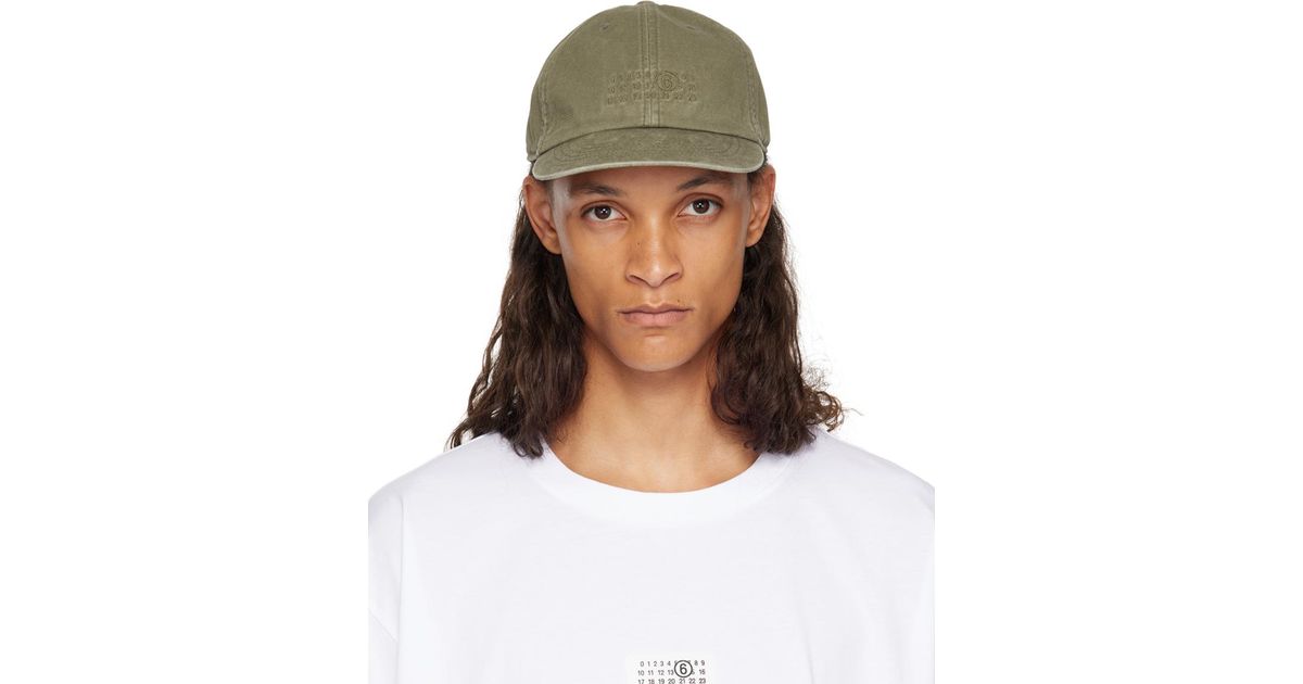 MM6 Maison Margiela カーキ　キャップ メンズ MM6 by Maison Martin Margiela カーキ ベースボール