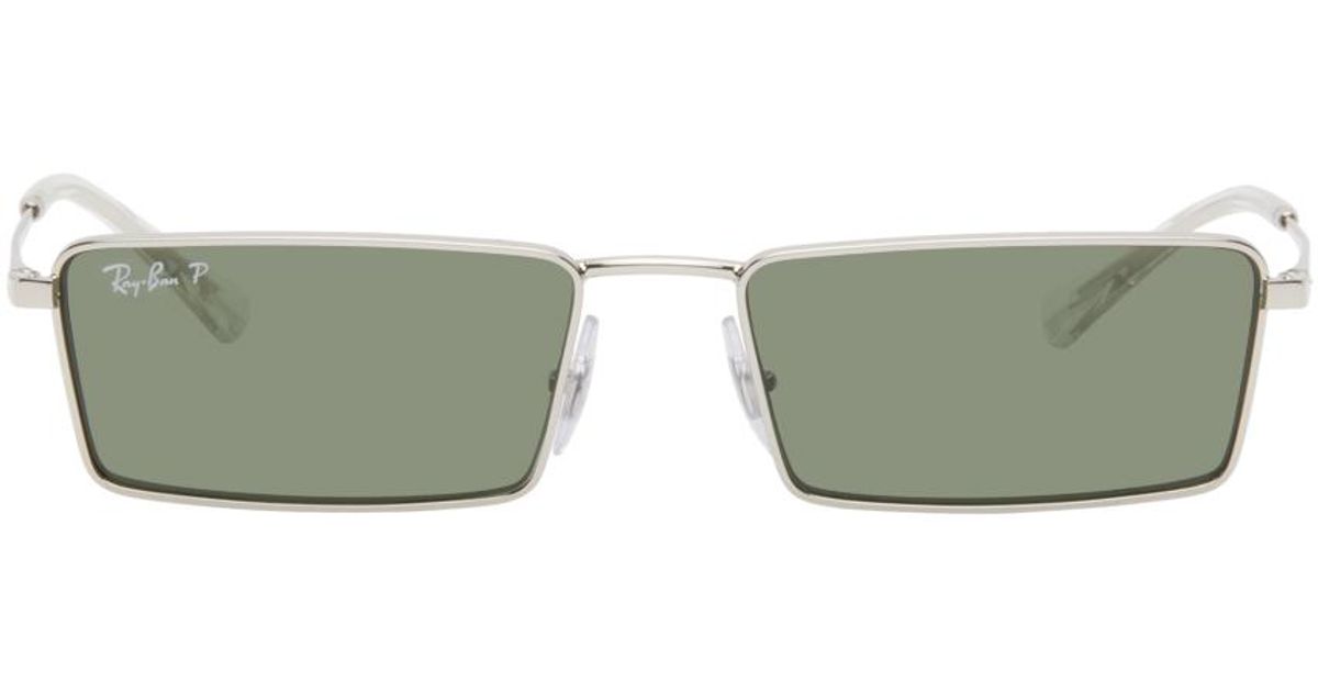メンズ Ray-Ban シルバー バイオベース Emy サングラス ブラック