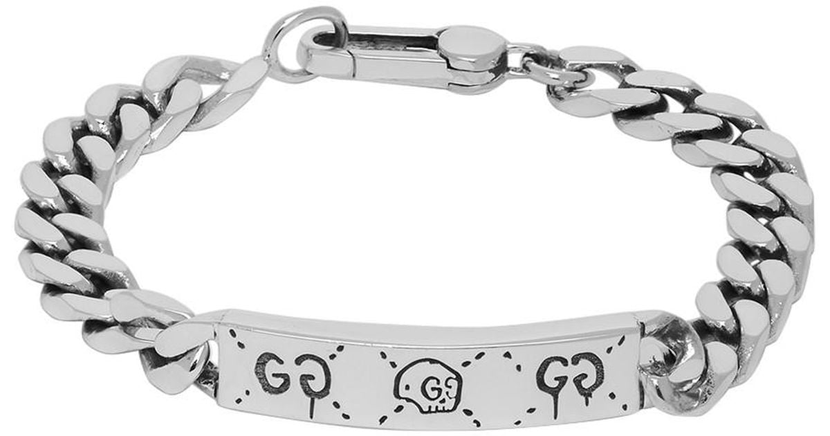 Gucci Ghost Sterling Silver Chain Bracelet in Metallic for Men Lyst UK