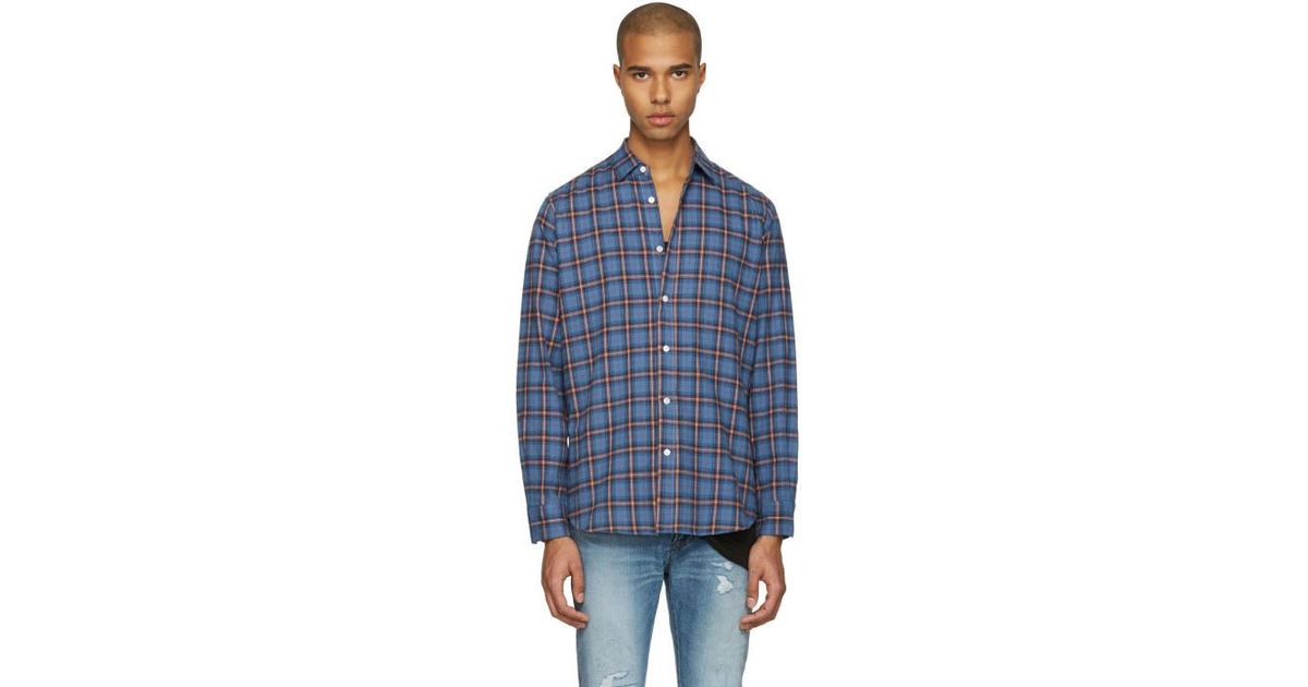 saint laurent checked shirt