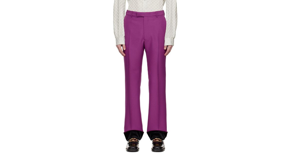 Gucci Formal Trousers in Purple for Men Lyst
