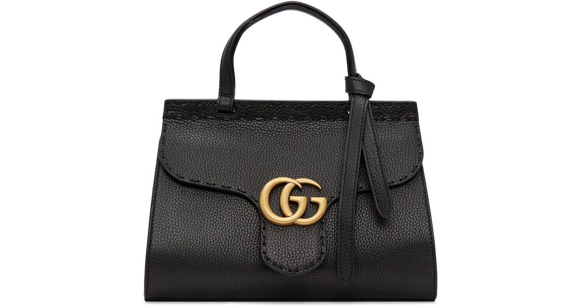 Sac noir Mini GG Marmont Top Handle 