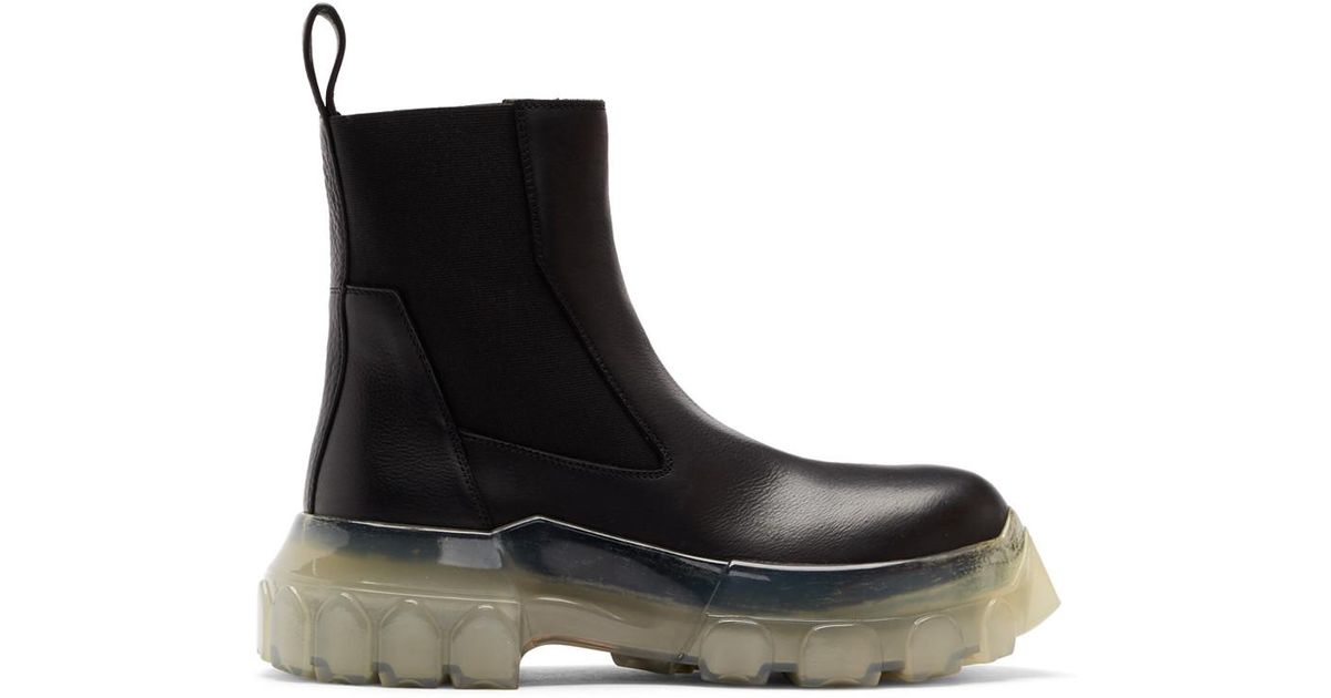 Rick Owens Black And Transparent Bozo Tractor Beetle Boots | Lyst