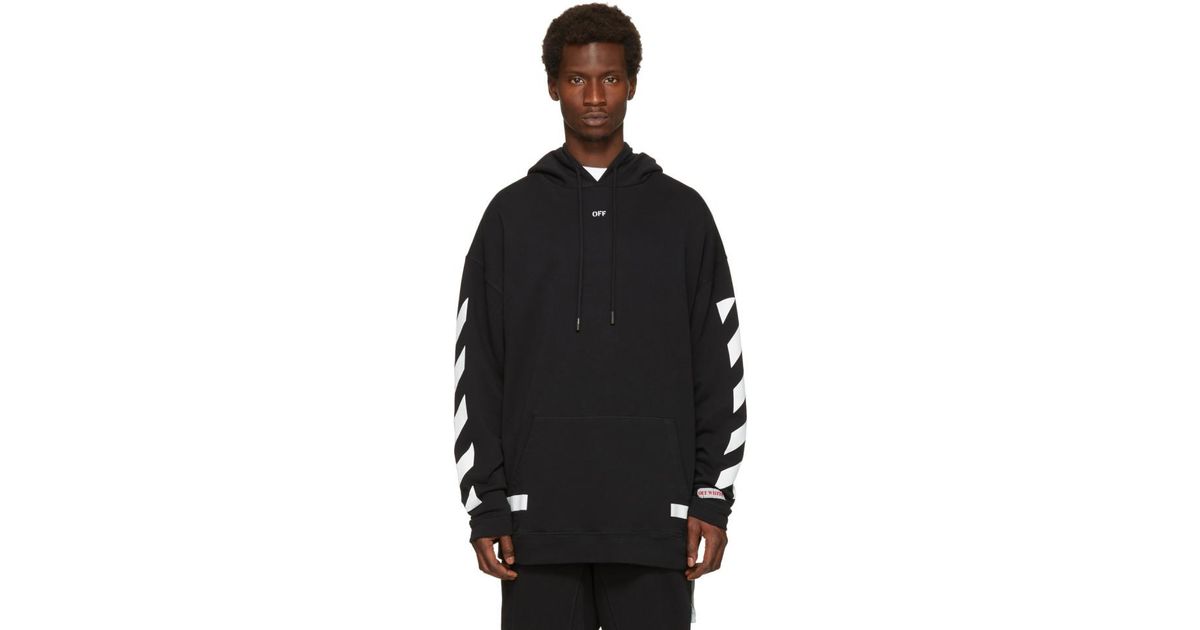 Off-White c/o Abloh Diag Hoodie in Black for Men | Lyst