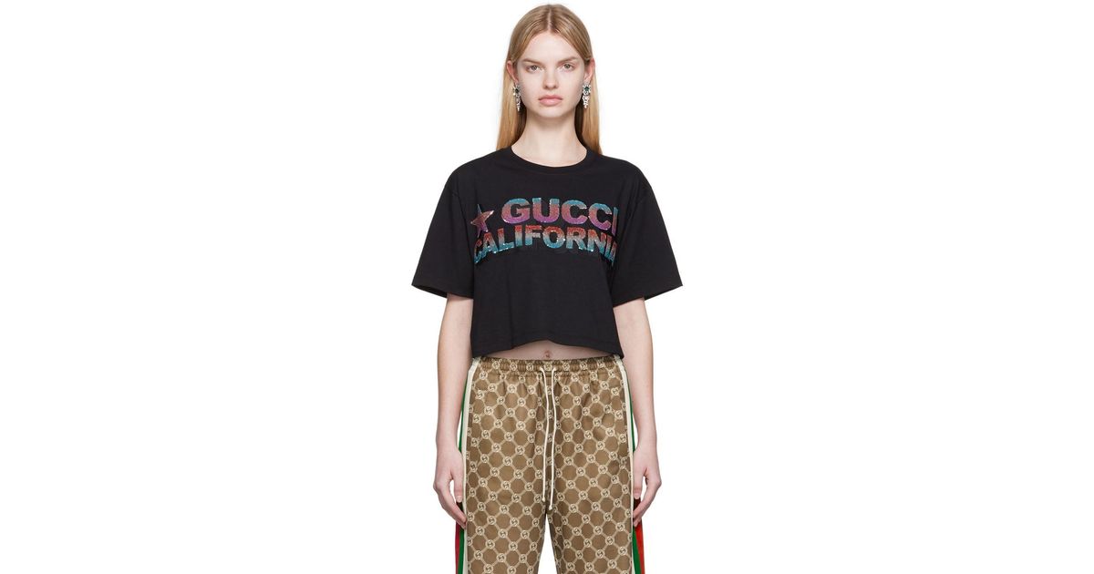 Gucci Cotton Sequin Tshirt in Black Lyst Canada