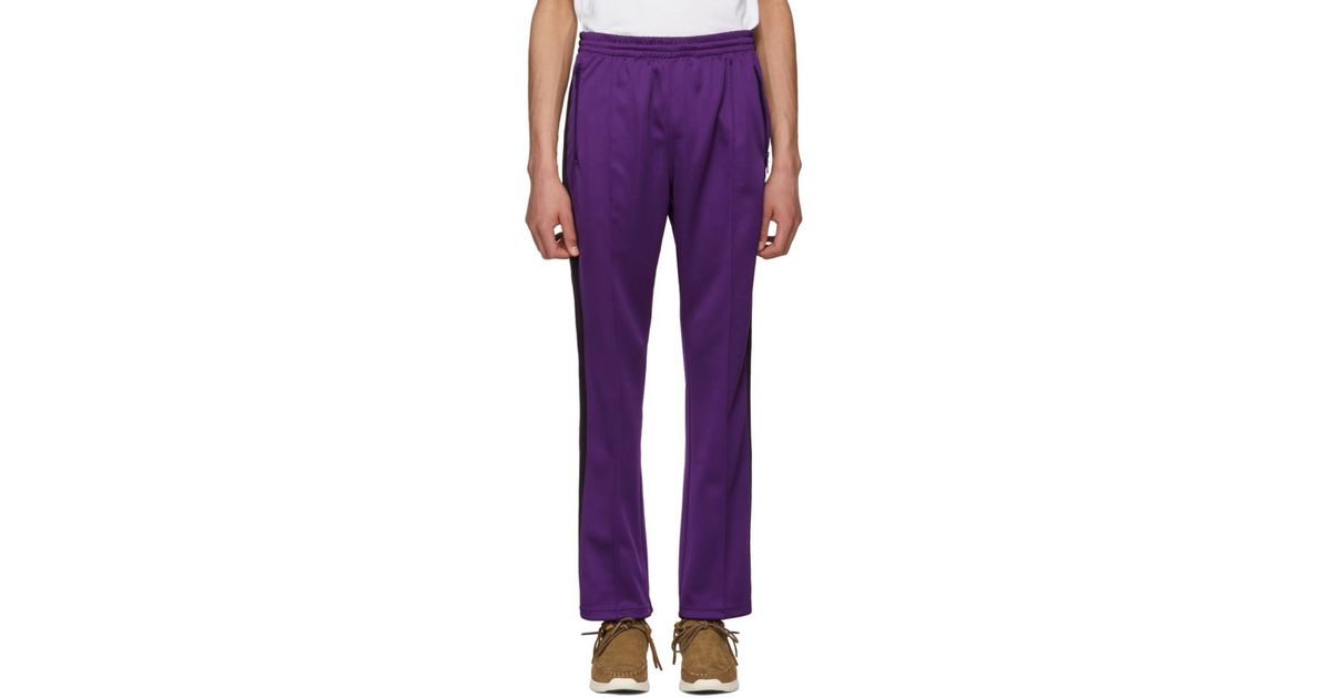 Needles Purple Narrow Track Pants for Men | Lyst