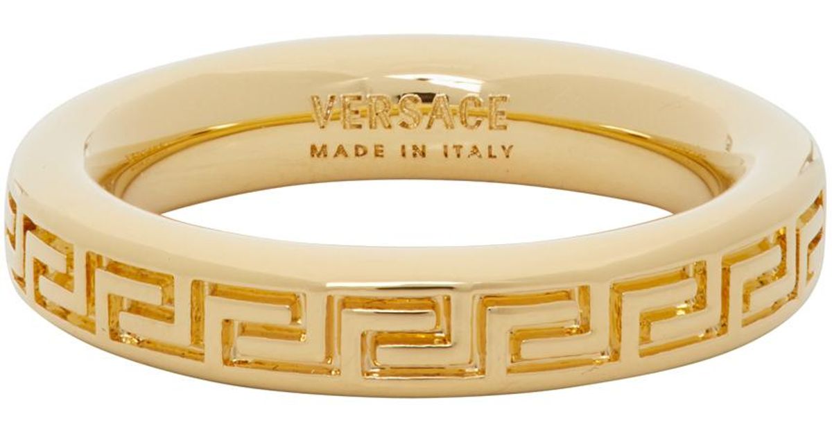 Versace Greek Key Band Ring in Gold (Metallic) for Men - Save 18% | Lyst