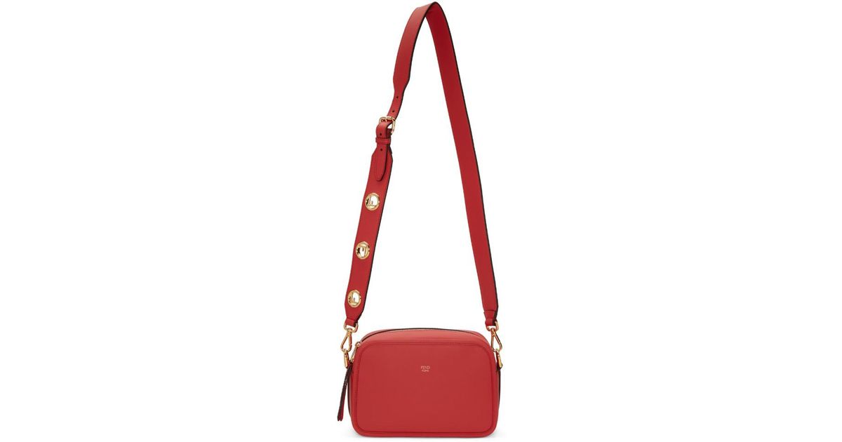 Fendi Leather Red F Is Camera Bag - Lyst