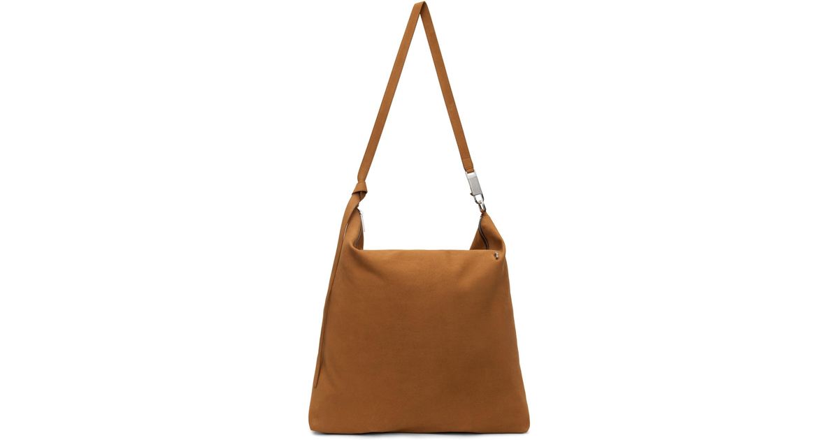 Rick Owens Tan Balloon Bag in Brown for Men | Lyst