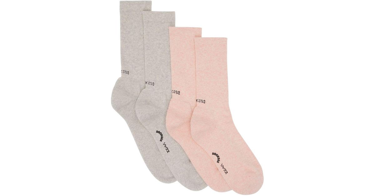 Socksss Two-pack Gray & Pink Socks | Lyst