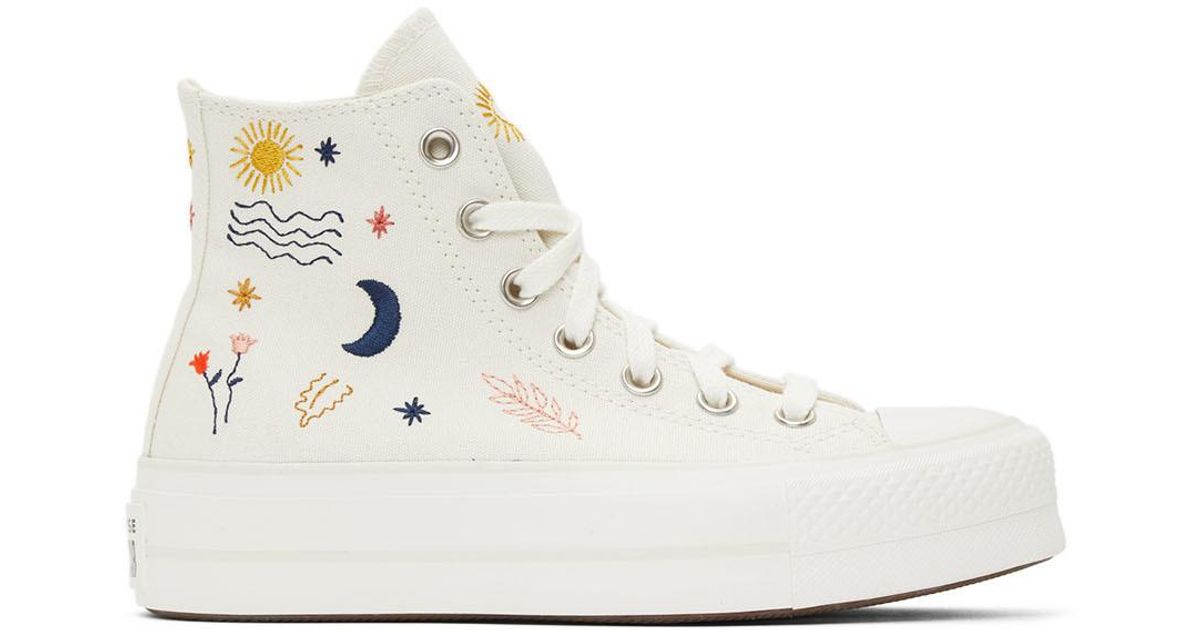 Baskets à plateformes blanches 'It's Okay to Wander' Chuck Taylor All Star  High Converse en coloris Blanc | Lyst
