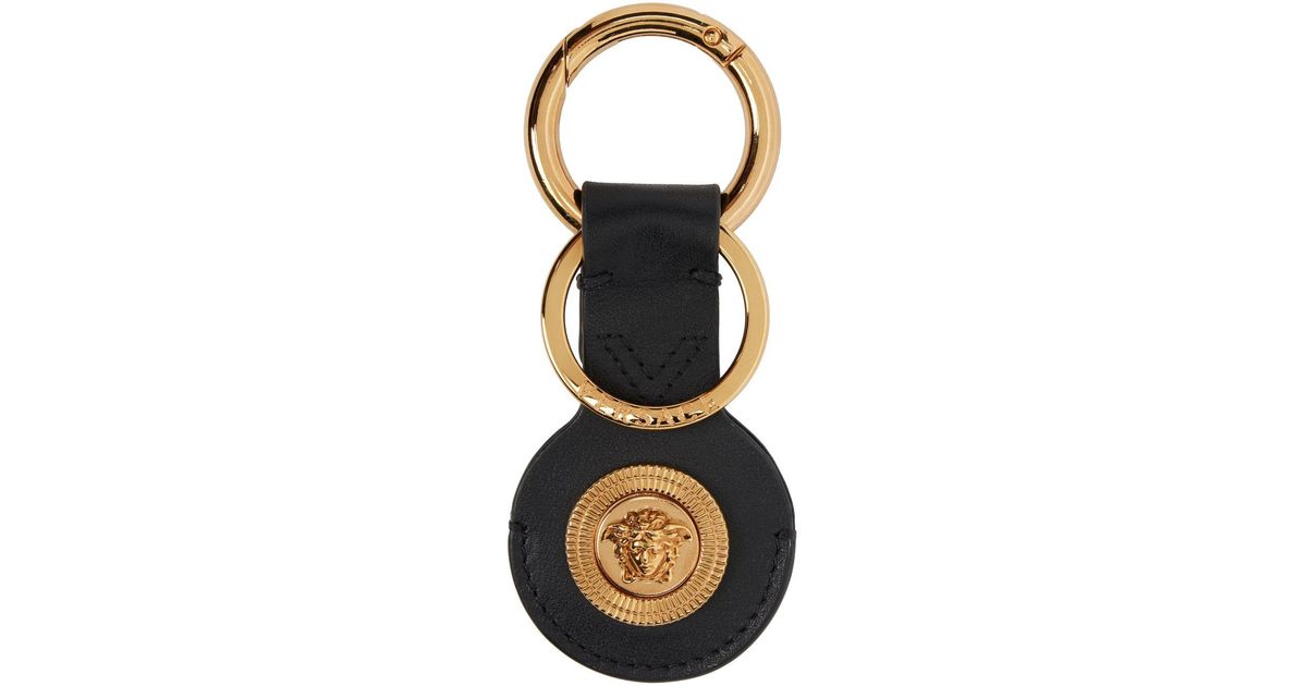 Versace Black & Gold Medusa Airtag Keychain for Men | Lyst