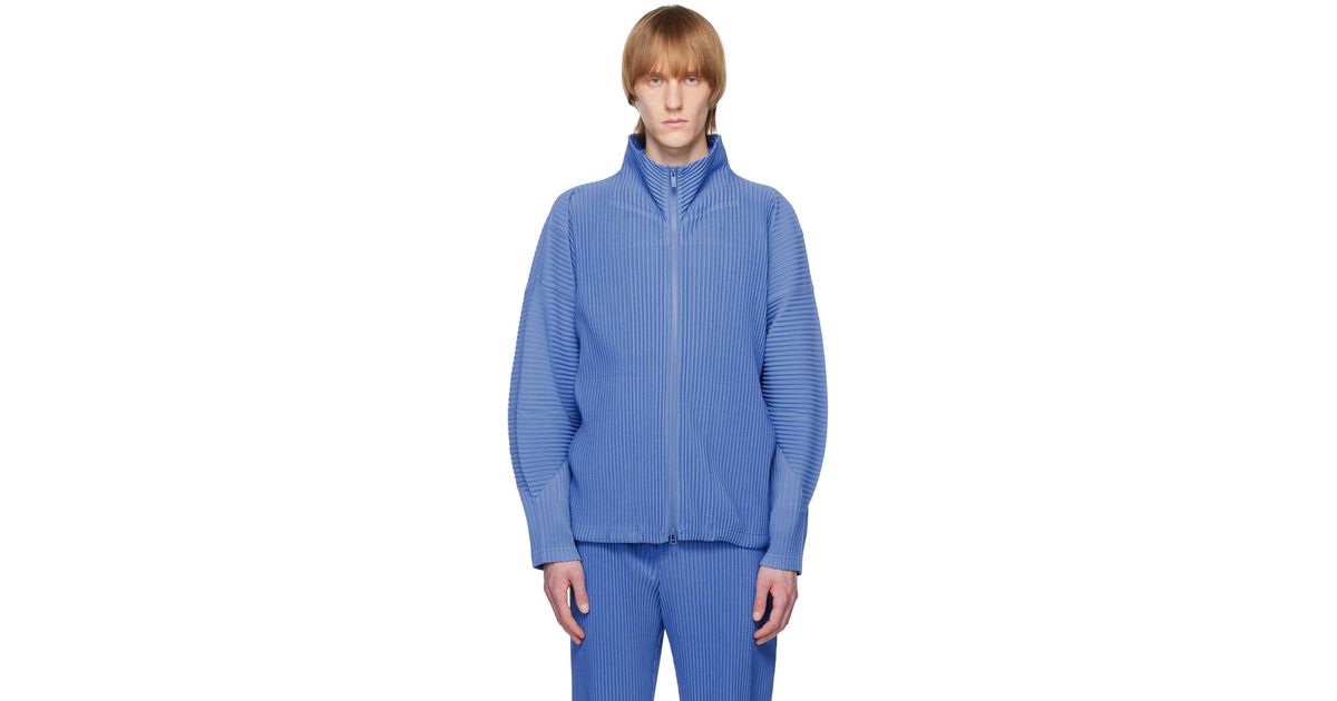 Homme Plissé Issey Miyake Monthly Color April Basics Cardigan in Blue ...