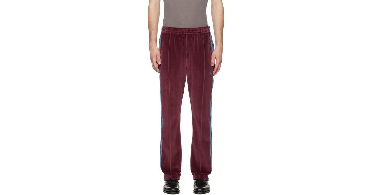 メンズ Needles バーガンディ Narrow トラックパンツ レッド | Lyst