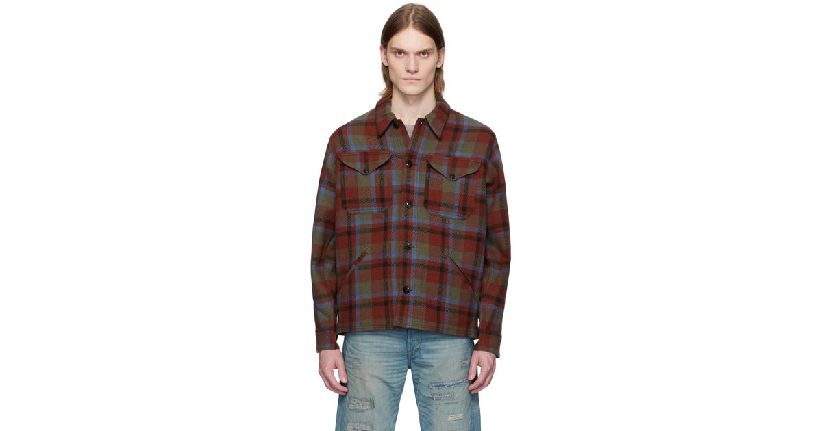 RRL Wool Ace Cruiser Shirt Jacket in Brown for Men | Lyst Canada