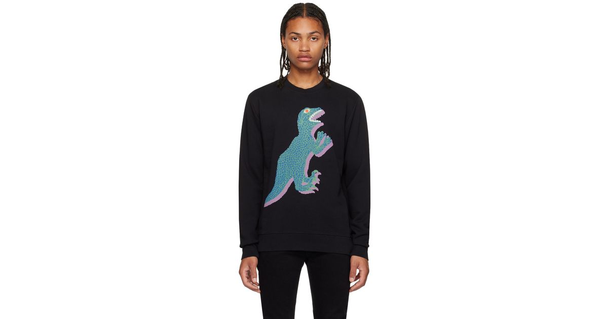 スウェット・トレーナー Paul Smith Men's Dino Sweatshirt Black M2R027RLP3878-79 Paul Smith Men's Dino Sweatshirt Black M2R027RLP3878-79