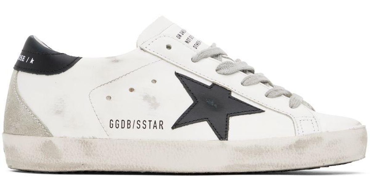 Golden Goose Ssense Exclusive White & Black Super-star Classic Sneakers ...