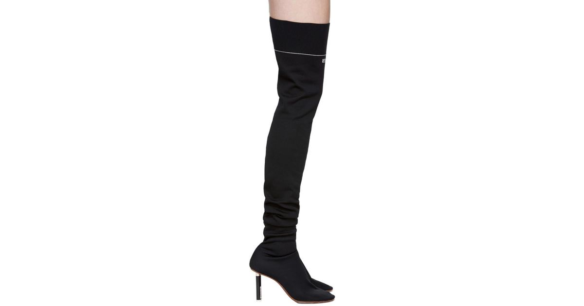 Black Lighter Thigh-high Sock Boots - Lyst