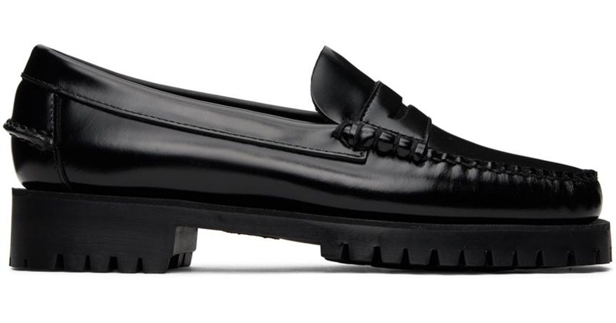 Sebago Leather Dan Lug Sole Loafers in Black Lyst UK