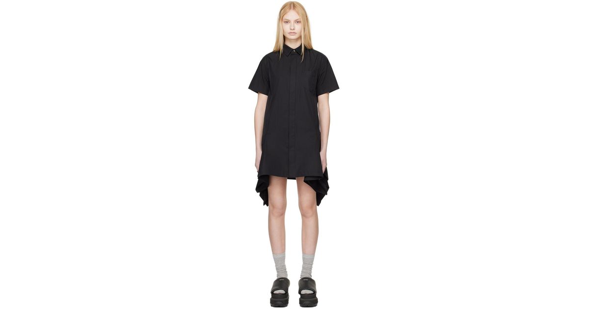 Sacai ハンカチーフヘム ミニワンピース ブラック | Lyst