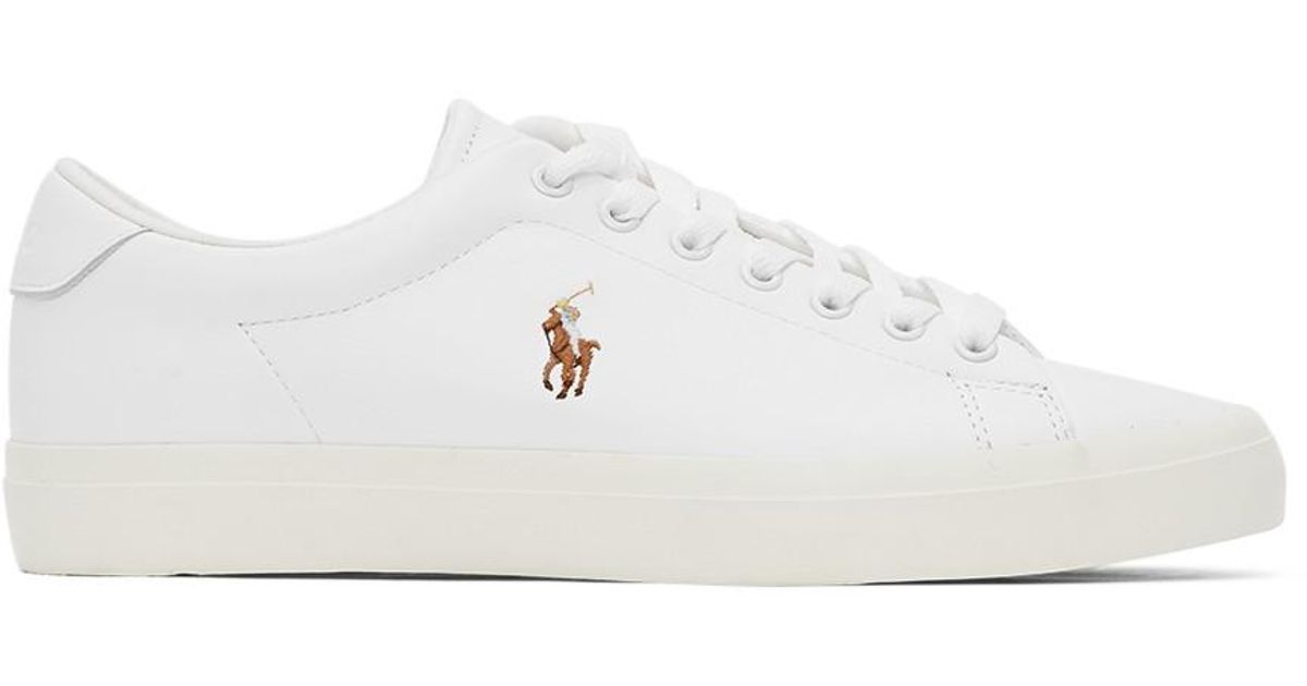 Polo Ralph Lauren Longwood Leather Sneaker in White/White (White) for ...