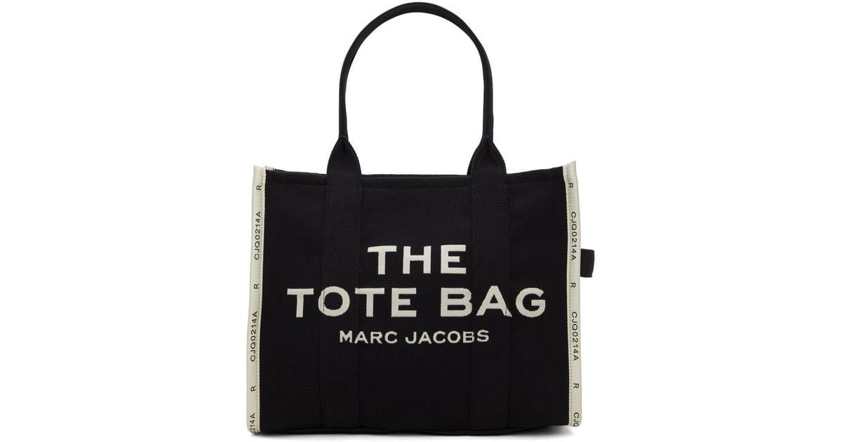 Marc Jacobs Cotton 'the Jacquard Large Tote Bag' Tote in Black | Lyst ...