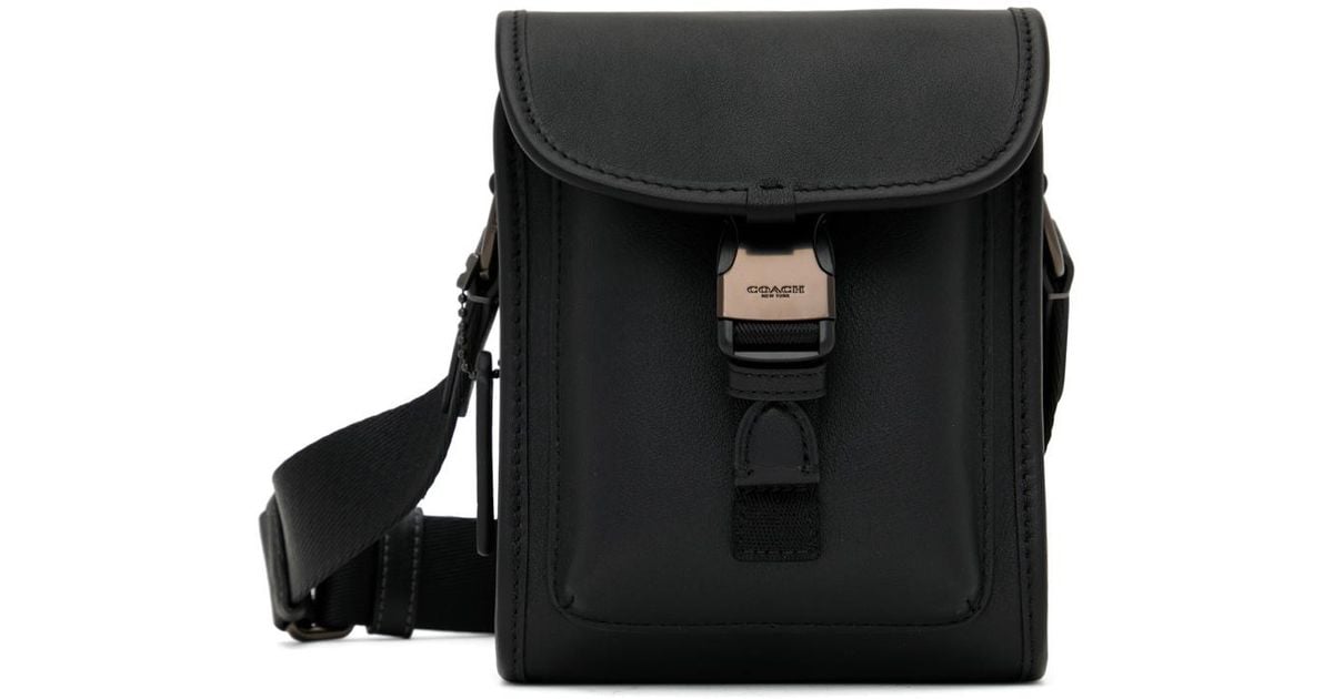COACH Leather Charter North/south Messenger Bag in Black for Men Lyst