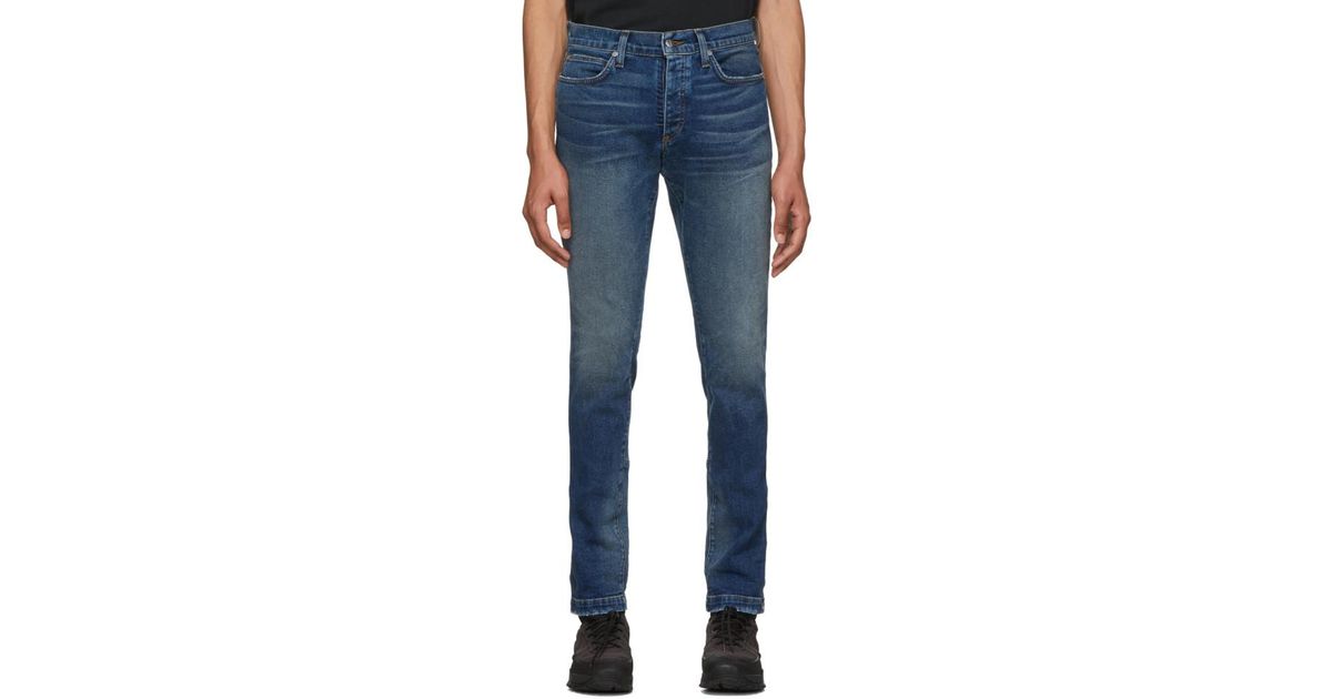 Rhude Denim Blue Snap Jeans for Men | Lyst