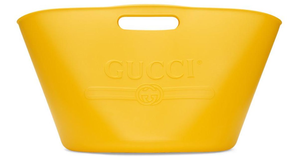 Gucci Yellow Large Rubber Bucket Tote 