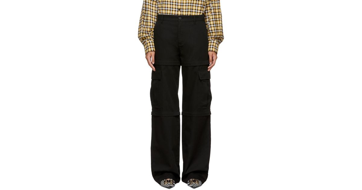 Balenciaga Black New Zip Cargo Pants | Lyst
