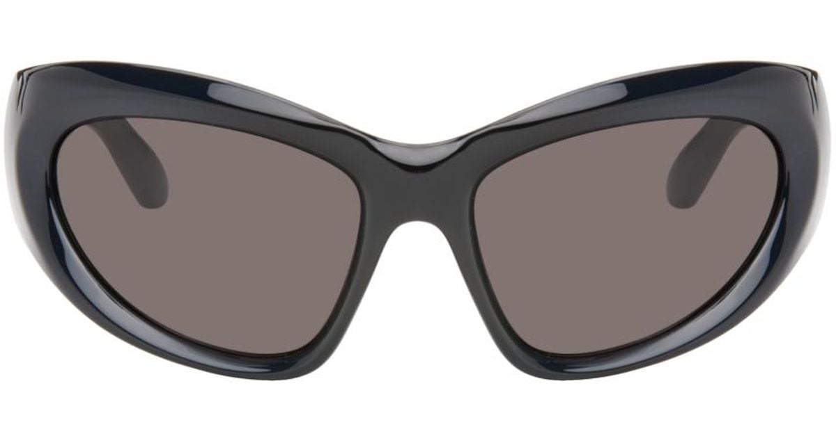 Balenciaga Black Wrap D-frame Sunglasses | Lyst