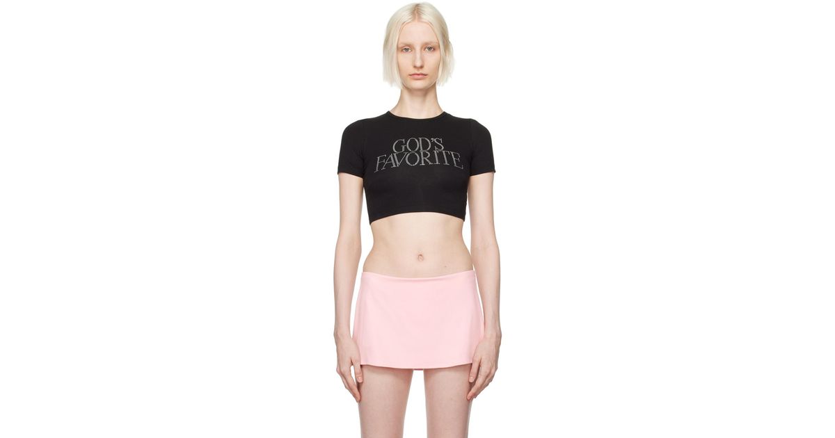PRAYING Ssense Exclusive 'God's Favorite' Crop Rhinestone T