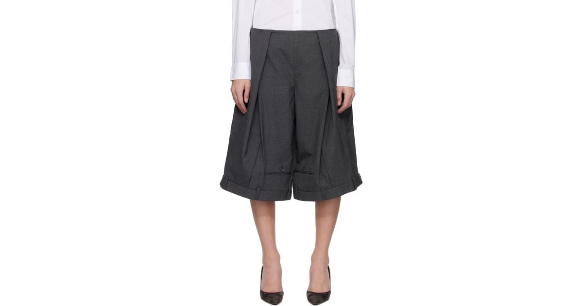 【関税込み】HODAKOVA Upside Down Wide Trouser ショートパンツ HODAKOVA Upside Down Wide Trouser ショートパンツ ブラック | Lyst