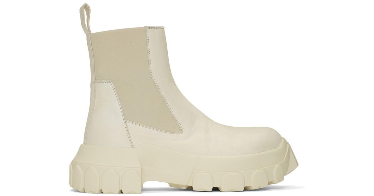 Rick Owens Leather Off-white Bozo Tractor Beetle Boots | Lyst Canada