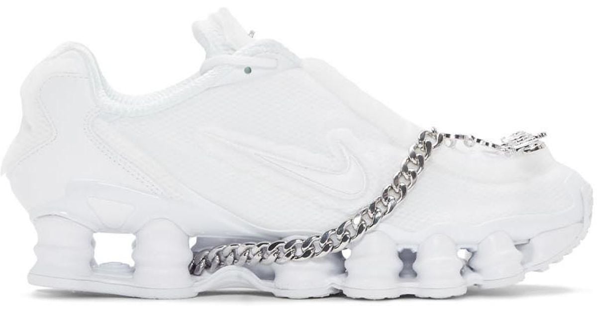 nike shox tl comme des garcons white
