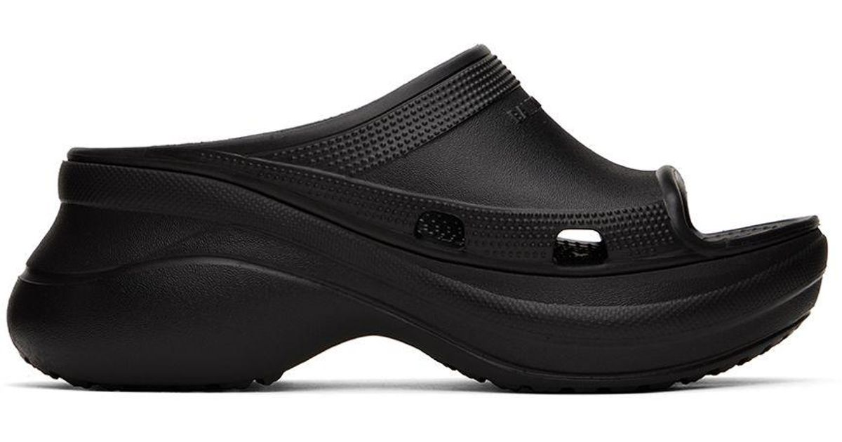 Balenciaga Rubber Crocs Edition Pool Slides in Black Lyst