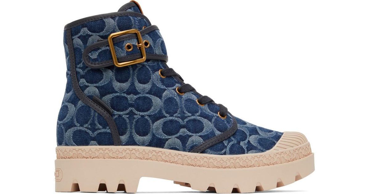 COACH Denim Trooper Boots in Denim (Blue) for Men Lyst UK