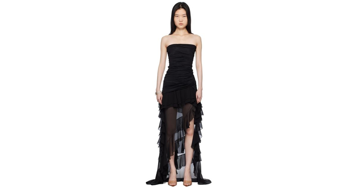 Blumarine Jersey Bustier Maxi Dress in Black | Lyst