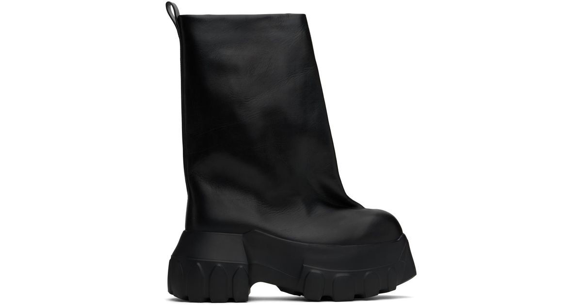 Rick Owens Porterville Flared Mega Tractor Boots in Black for Men 