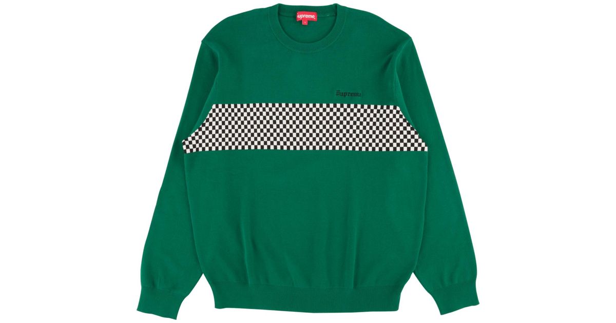 supreme checkered panel crewneck