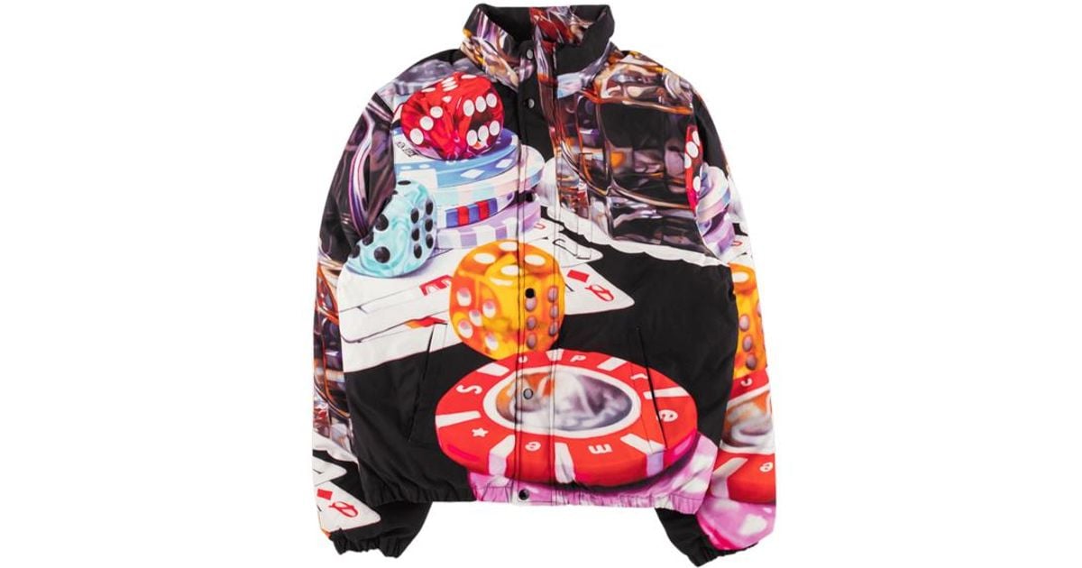 Supreme Casino Down Jacket 'fw 18' in Black for Men | Lyst