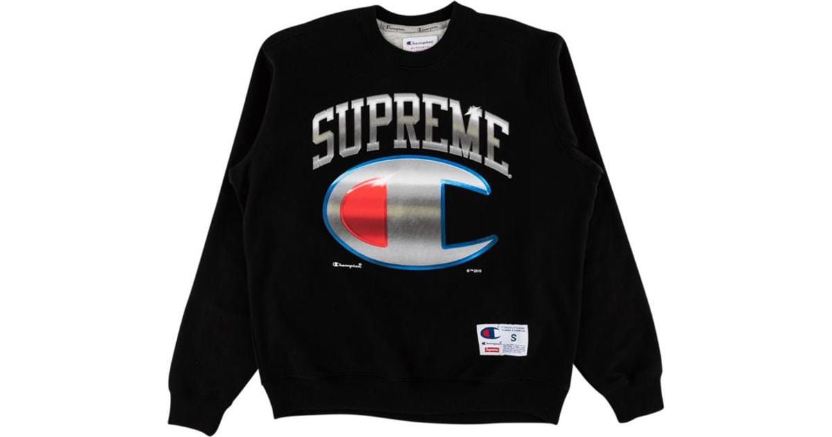 supreme chrome logo tee black