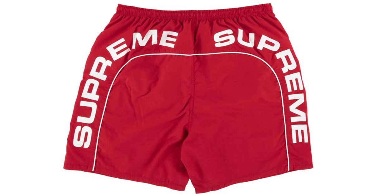 red supreme shorts